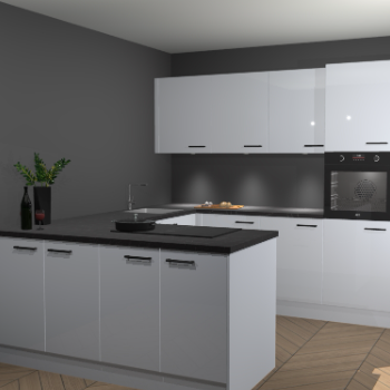 Sneeuwwitte hoogglans keuken Rosario 68326