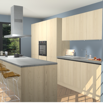 Vuren greeploze keuken Straatsburg 49414