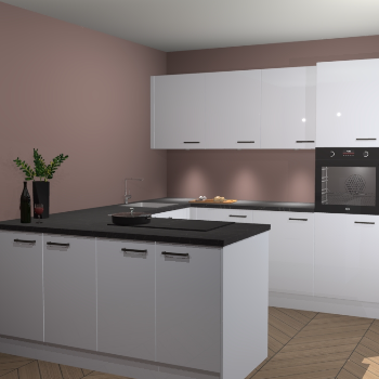 Sneeuwwitte hoogglans keuken Rosario 68329