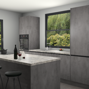 Beton Antraciet greeploze keuken Holland 91165