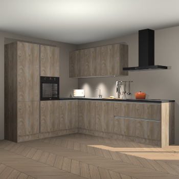 Cantaro eiken greeploze keuken Parla 83939