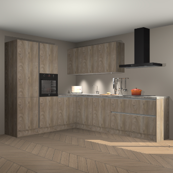 Cantaro eiken greeploze keuken Parla 83945