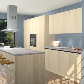 Vuren greeploze keuken Straatsburg 49542