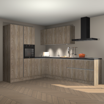 Cantaro eiken greeploze keuken Parla 83957