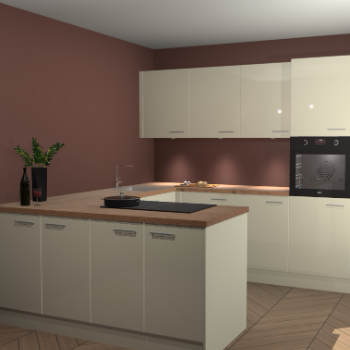 Magnolia hoogglans keuken Rosario 69174