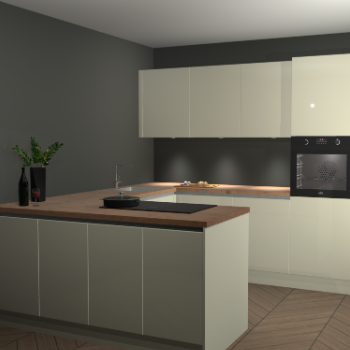 Magnolia hoogglans greeploze keuken Rosario 69176