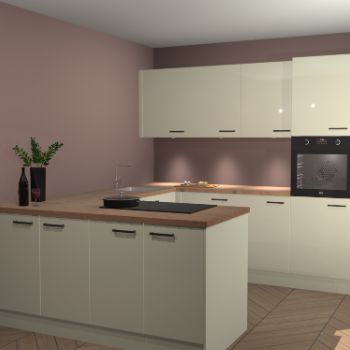 Magnolia hoogglans keuken Rosario 69178