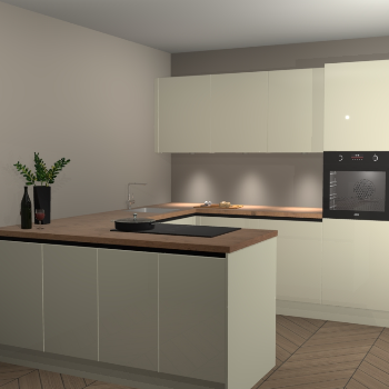 Magnolia hoogglans greeploze keuken Rosario 69179