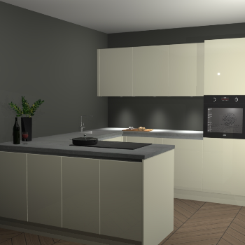 Magnolia hoogglans greeploze keuken Rosario 69190