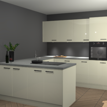 Magnolia hoogglans keuken Rosario 69191