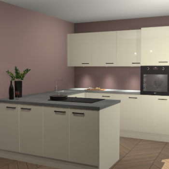 Magnolia hoogglans keuken Rosario 69192