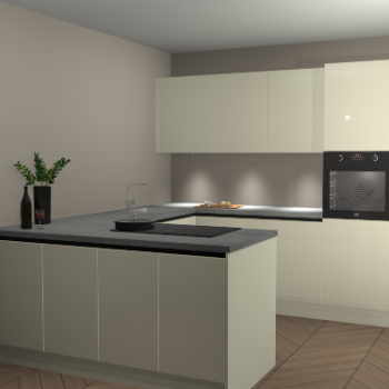 Magnolia hoogglans greeploze keuken Rosario 69194