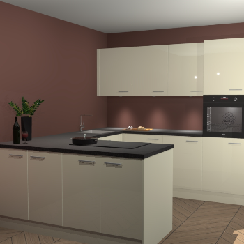 Magnolia hoogglans keuken Rosario 69226