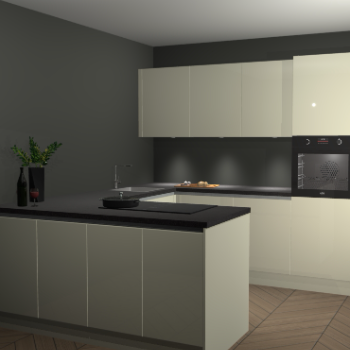 Magnolia hoogglans greeploze keuken Rosario 69228