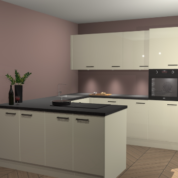 Magnolia hoogglans keuken Rosario 69232