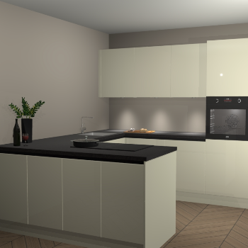 Magnolia hoogglans greeploze keuken Rosario 69234