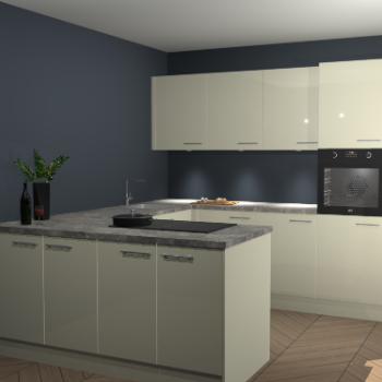 Magnolia hoogglans keuken Rosario 69269