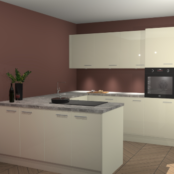 Magnolia hoogglans keuken Rosario 69270