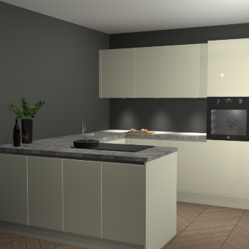 Magnolia hoogglans greeploze keuken Rosario 69271