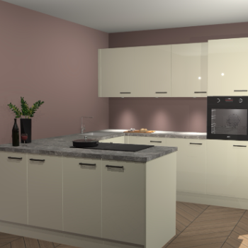 Magnolia hoogglans keuken Rosario 69273