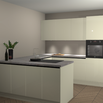 Magnolia hoogglans greeploze keuken Rosario 69280