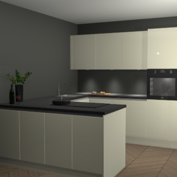 Magnolia hoogglans greeploze keuken Rosario 69295