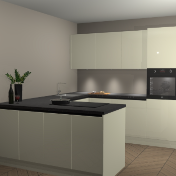 Magnolia hoogglans greeploze keuken Rosario 69286