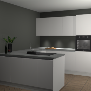 Zijdegrijze greeploze keuken Rosario 69502