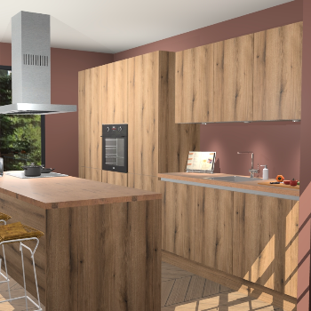 Goud Eiken greeploze keuken Straatsburg 49708