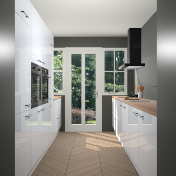 Sneeuwwitte hoogglans keuken Olympia 88394