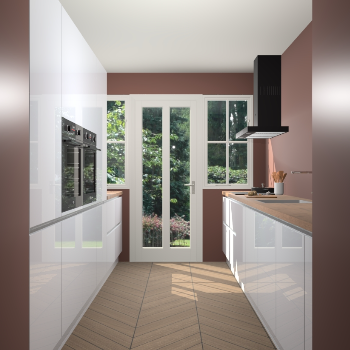 Sneeuwwitte hoogglans greeploze keuken Olympia 88396