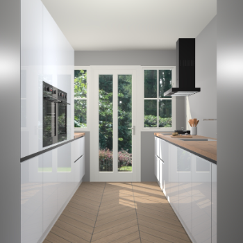 Sneeuwwitte hoogglans greeploze keuken Olympia 88399