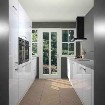 Sneeuwwitte hoogglans keuken Olympia 88402