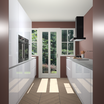 Sneeuwwitte hoogglans greeploze keuken Olympia 88404