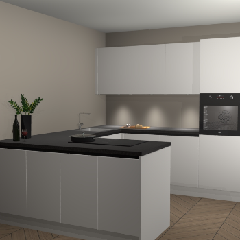 Zijdegrijze greeploze keuken Rosario 69519