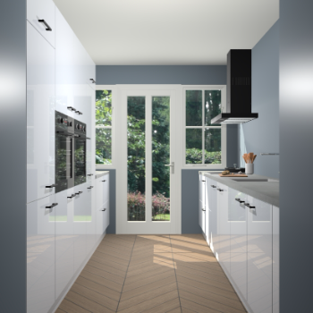 Sneeuwwitte hoogglans keuken Olympia 88405