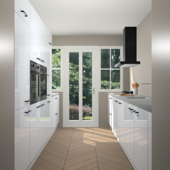 Sneeuwwitte hoogglans keuken Olympia 88406