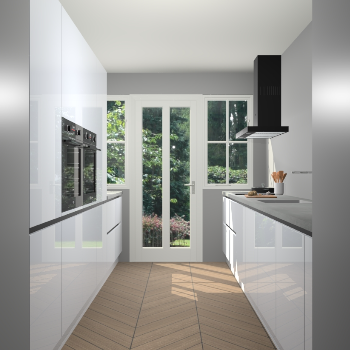 Sneeuwwitte hoogglans greeploze keuken Olympia 88407