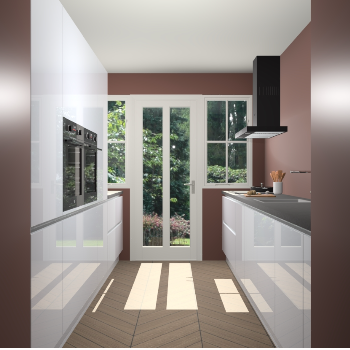 Sneeuwwitte hoogglans greeploze keuken Olympia 88412