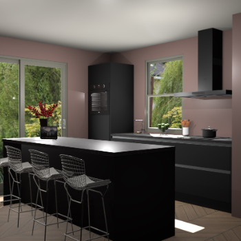 Zwarte greeploze keuken Toulouse 49062
