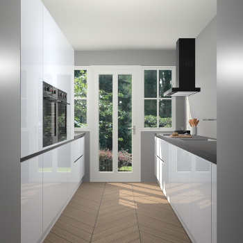 Sneeuwwitte hoogglans greeploze keuken Olympia 88415