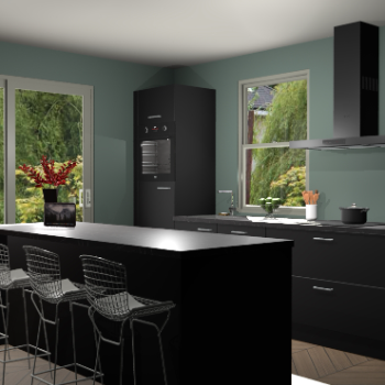 Zwarte keuken Toulouse 49081