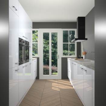 Sneeuwwitte hoogglans keuken Olympia 88417