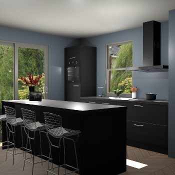 Zwarte keuken Toulouse 49074