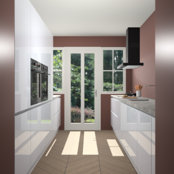 Sneeuwwitte hoogglans greeploze keuken Olympia 88419