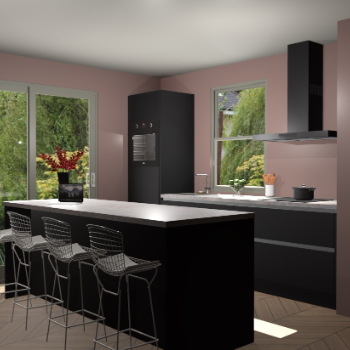 Zwarte greeploze keuken Toulouse 49228