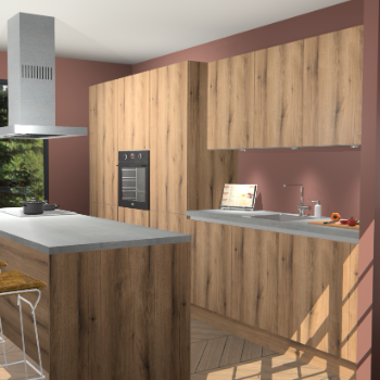 Goud Eiken greeploze keuken Straatsburg 49744