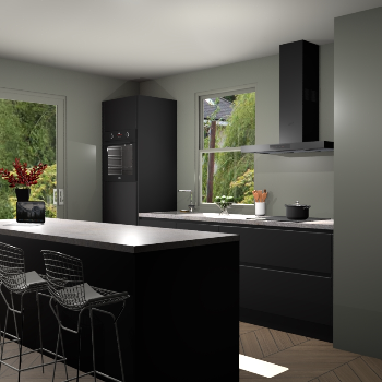 Zwarte greeploze keuken Toulouse 49231