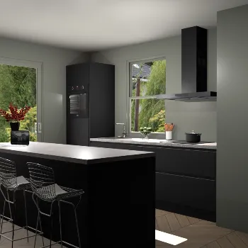 Zwarte greeploze keuken Toulouse 49231