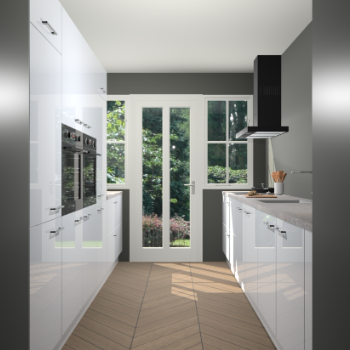 Sneeuwwitte hoogglans keuken Olympia 88424